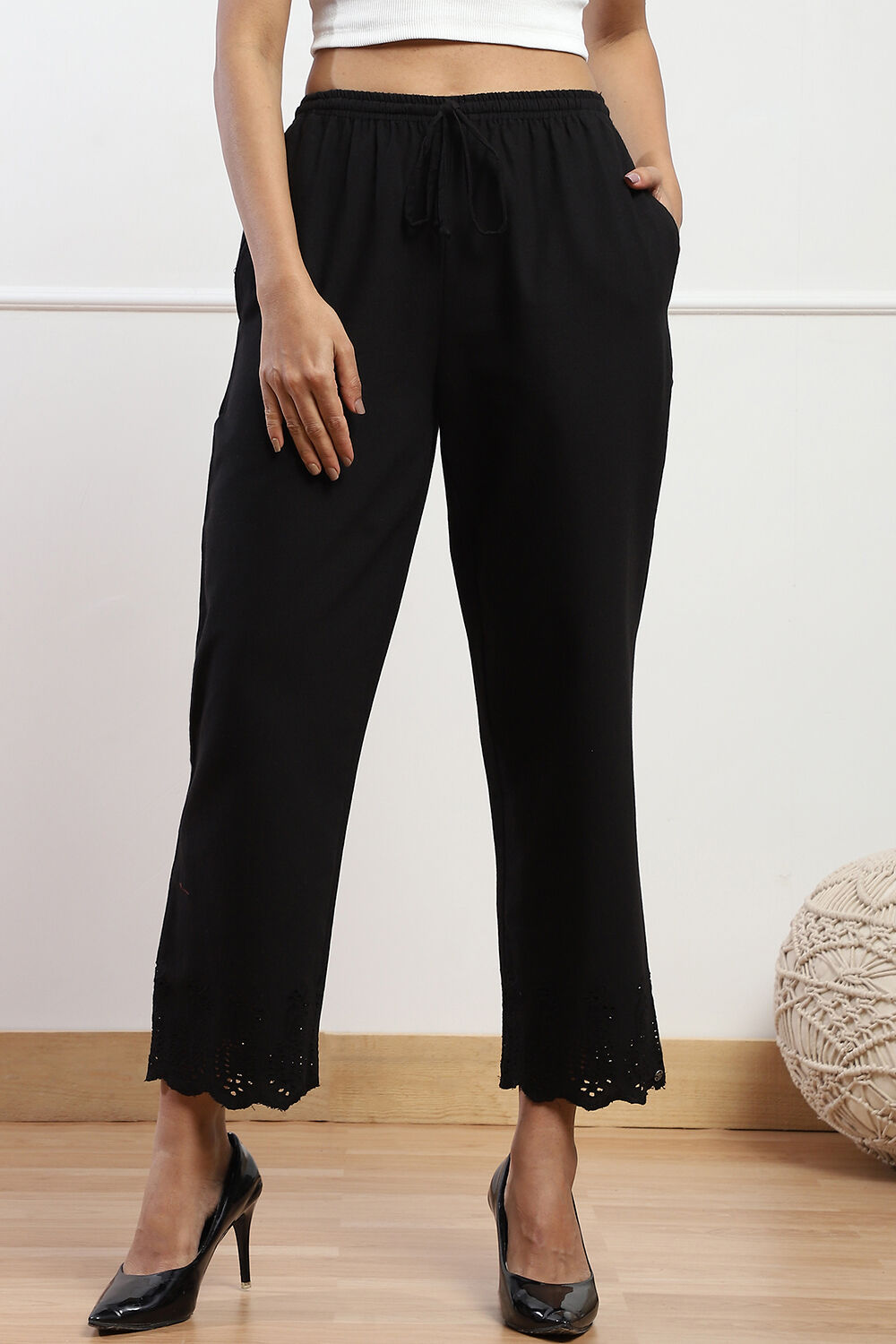Mustard Cotton Flax Pants image number 5