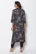 Black Straight Printed Kurta image number 4