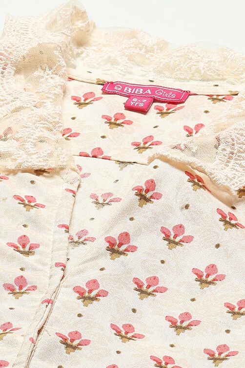 Ivory Rayon Printed Sleepwear image number 1