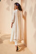 Off-white Printed A-line & Pants Suit Set image number 5