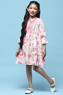 Pink Cotton Tired Dress image number 2