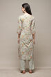Dull Green Cotton Panelled Unstitched Suit Set image number 5
