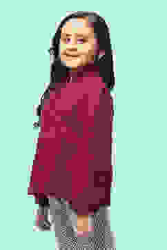 Brown & Red Acrylic Jacket image number 2