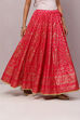 Fuchsia Flared Art Silk Skirts image number 4