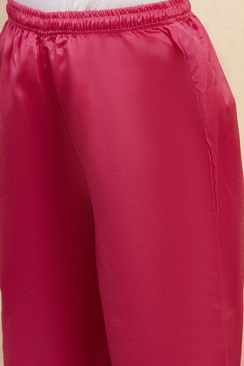 Coral Pink Polyester Flared Suit Set image number 2