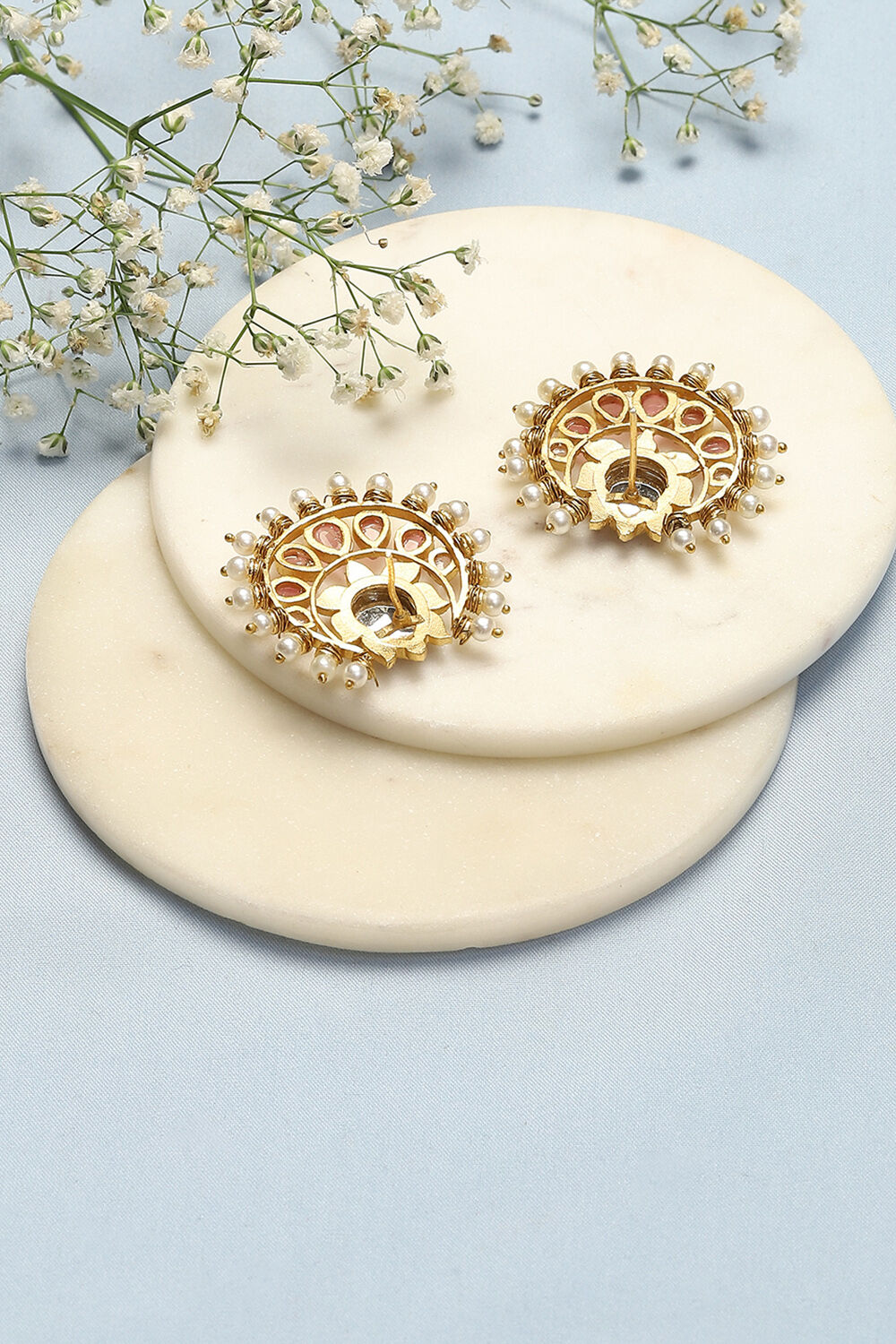 Light Pink Brass Earrings image number 2