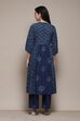 Indigo Cotton Gathered Kurta Palazzo Suit Set image number 5