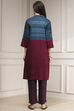 Teal Viscose Rayon Straight Printed Kurta Pants Set image number 4