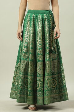 Green Art Silk Skirt image number 0