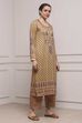 Mustard Blended Printed Straight Kurta Pants Set image number 5