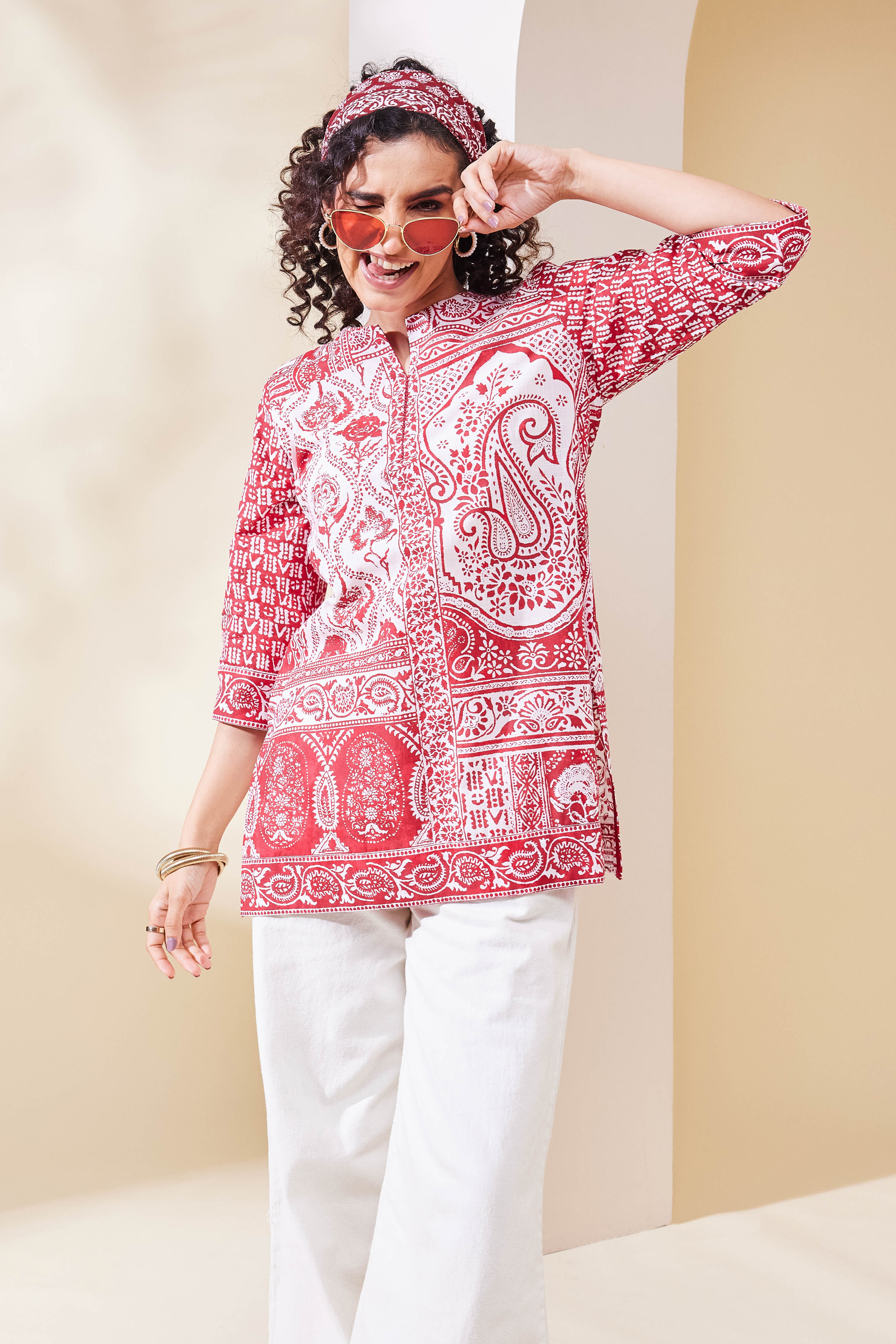 Indigo Cotton Straight Kurta image number 0