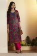 Blue Cotton Straight Kurta image number 0