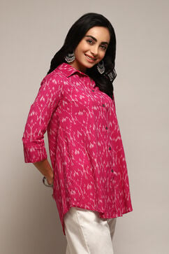 Fuchsia Ikat Straight Yarndyed Shirt image number 3