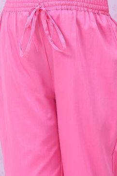 Lime Green Art Silk Flared Kurta Regular Pant Suit Set image number 2