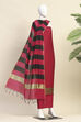 Onion Pink Cotton Unstitched Suit Set image number 4