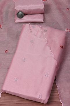 Dusty Pink Linen Blend Unstitched Suit Set image number 0