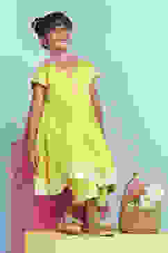 Green Cotton Embroidered Anarkali Suit Set image number 0