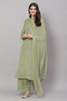 Pink Georgette Hand Embroidered Unstitched Suit Set image number 4
