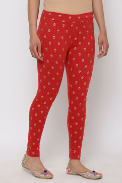 Terracotta Cotton Leggings image number 3