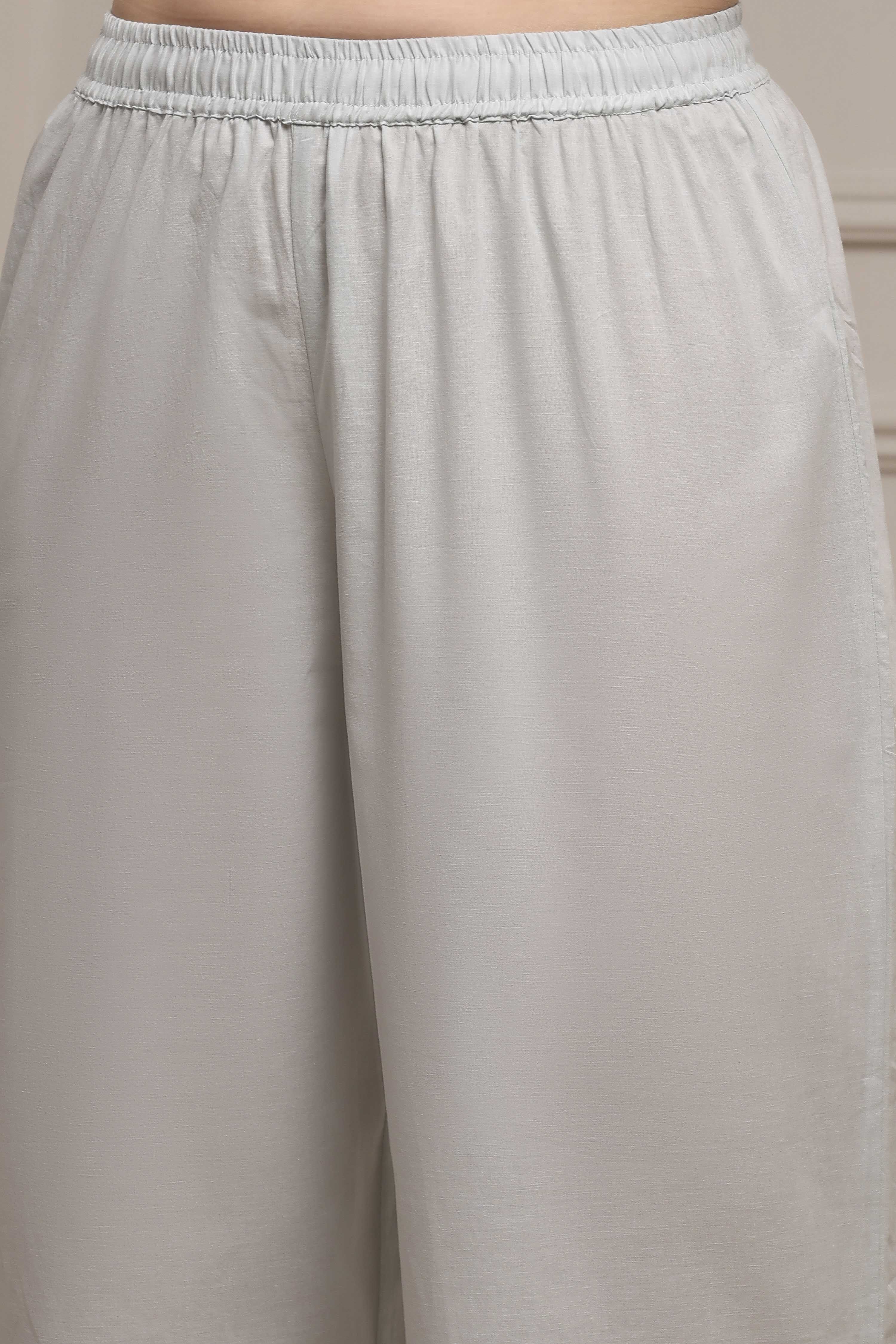 Aqua Cotton Anarkali Printed Suit Set image number 2