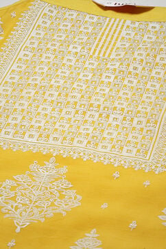 Yellow Art Silk Straight Kurta Garara Suit Set image number 5