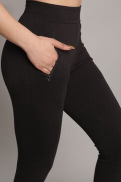 Black Knitted Cotton Blend Joggers image number 1