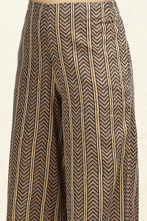 Brown and Pink Cotton Printed Unstitched Suit Set image number 3