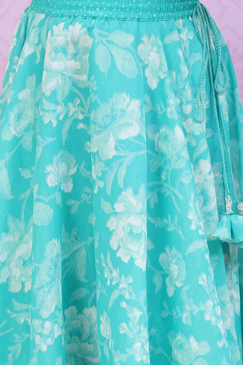 Sea Green Art Silk Lehenga Set image number 2