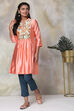 Peach Art Silk Solid Kurti image number 0