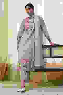 Turquoise Cotton Floral Printed Straight Suit Set image number 0