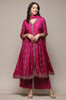 Meganta Viscose Brocade Anarkali Kurta Flared Palazzo Suit Set image number 7