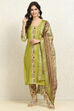Maroon Cotton Handloom Unstitched Suit Set image number 1
