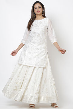 Off White Art Silk Skirt image number 4