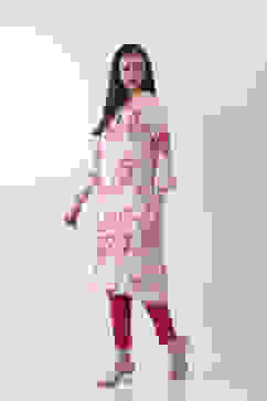 Magenta Solid Cotton Lycra Straight Pants image number 0