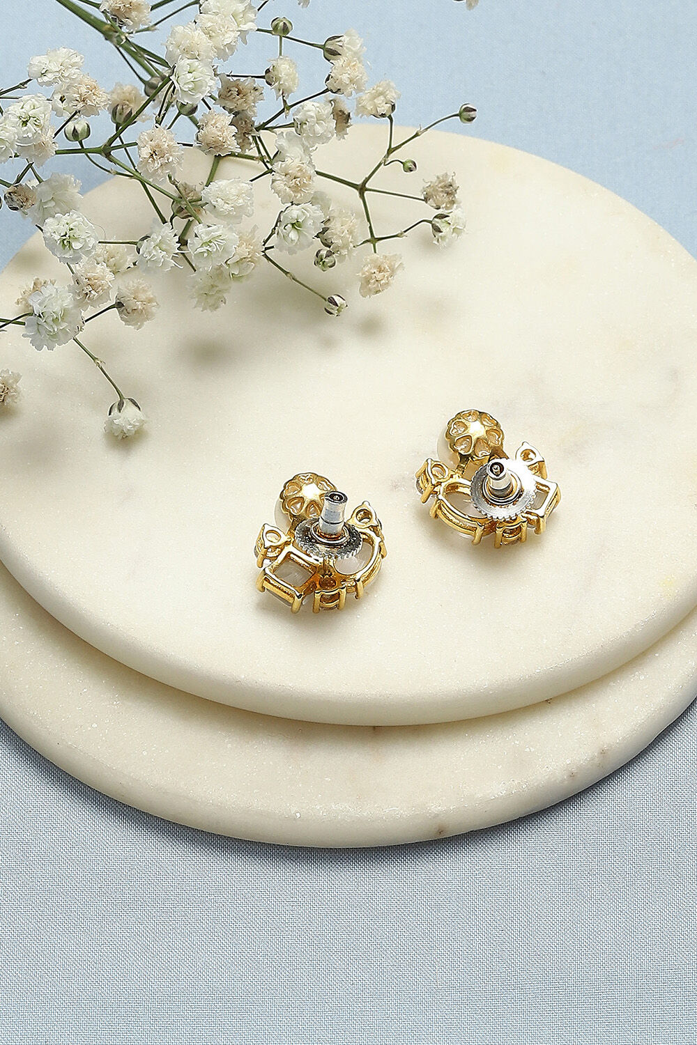 Gold Brass Earrings image number 2