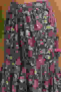 Navy Blue Viscose Floral Peplum Suit Set image number 2