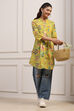 Green Cotton Printed Straight Kurti image number 0