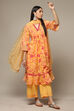 Mango Cotton Blend Gathered Kurta Palazzo Suit Set