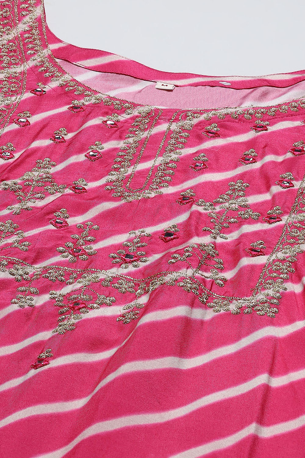 Pink Muslin Digital Print Unstitched Suit Set image number 2