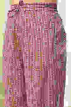 Red Cotton Screen Print Unstitched Suit Set image number 3