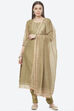 Light Green Cotton Blend Hand Embroidered Unstitched Suit Set image number 0