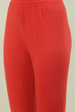 Red Printed Cotton Kalidar Kurta Legging Suit Set image number 2