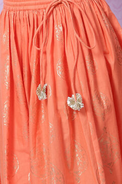 Orange Viscose Lehenga Set image number 2