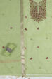 Pista Green Silk Blend Hand Embroidered Unstitched Suit Set image number 1