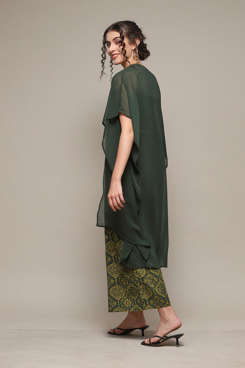 Forest Green Rayon Straight Printed Jumpsuit image number 4