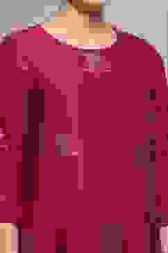 Red Chanderi Printed Straight Suit Set image number 1