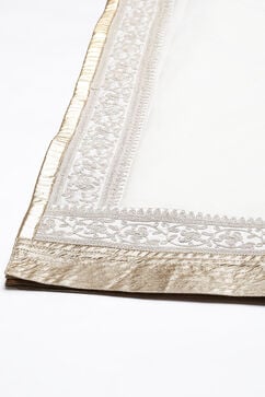 Rohit Bal Off White Cotton Silk Anarkali Yarndyed Suit Set image number 3
