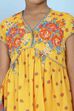 Yellow Cotton Printed Anarkali Suit Set image number 1