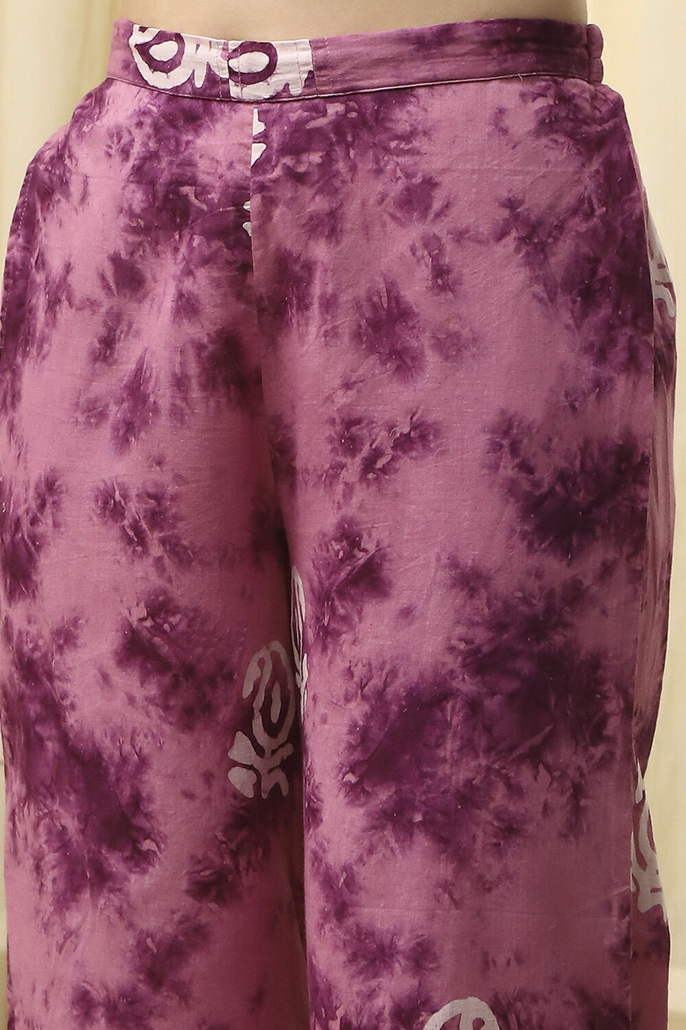 Purple Cotton Unstitched Suit Set image number 3