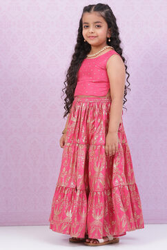 Pink Art Silk Lehenga Set image number 3